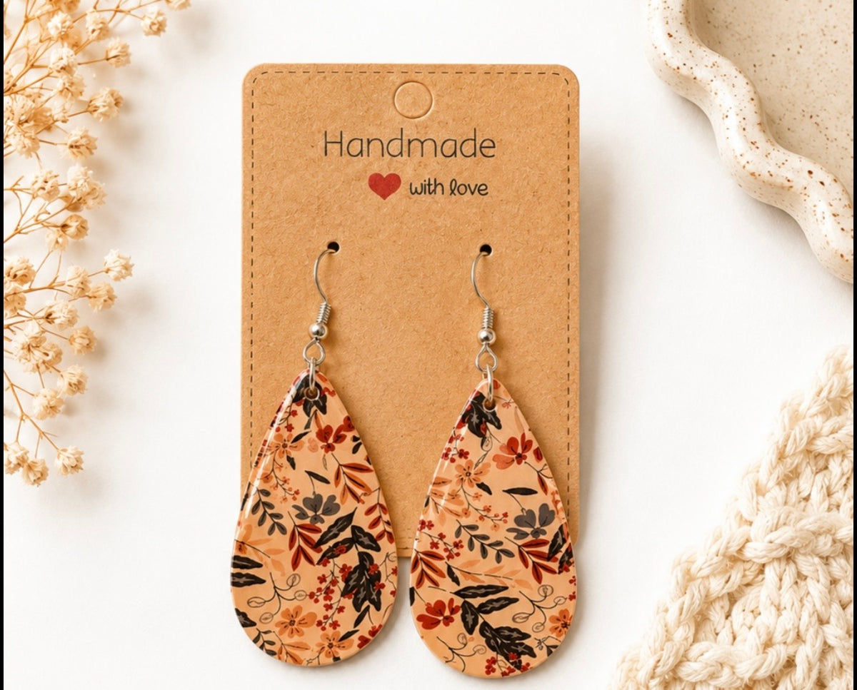 Autumn Botanicals Teardrop Earrings