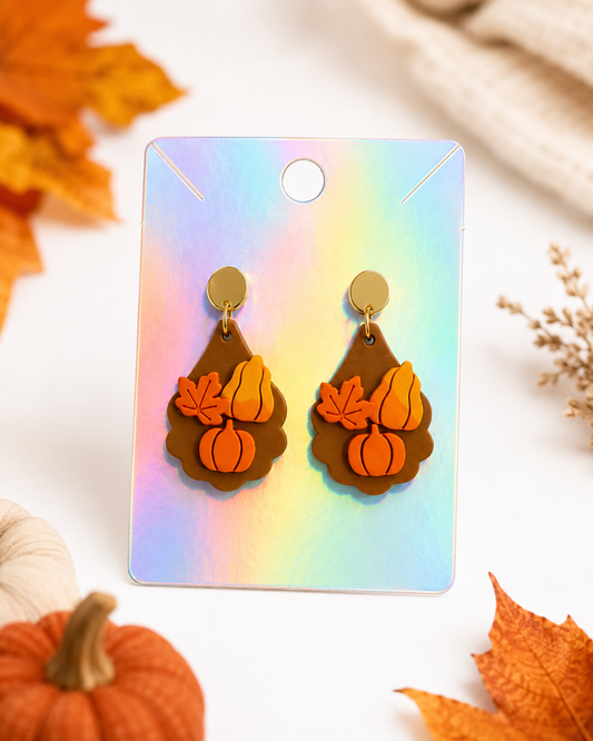 Pumpkin Harvest Clay Earrings