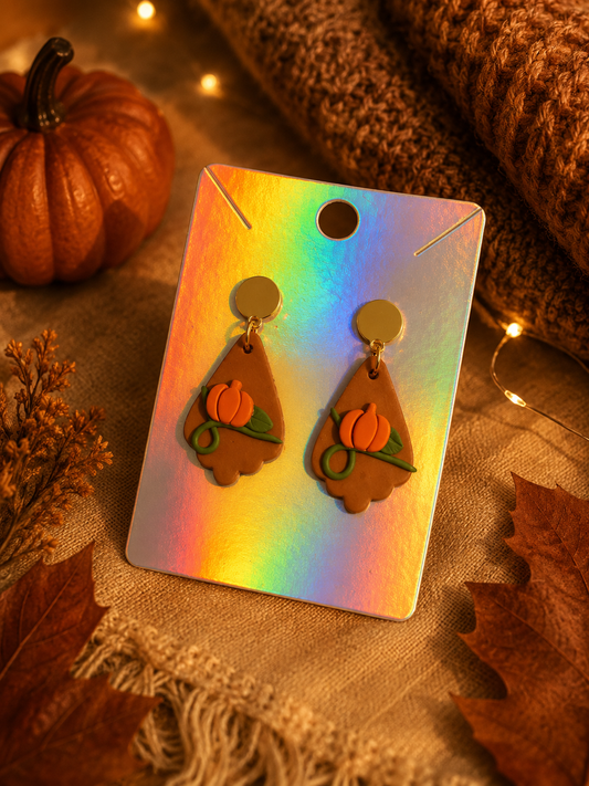 Pumpkin Vine Clay Earrings