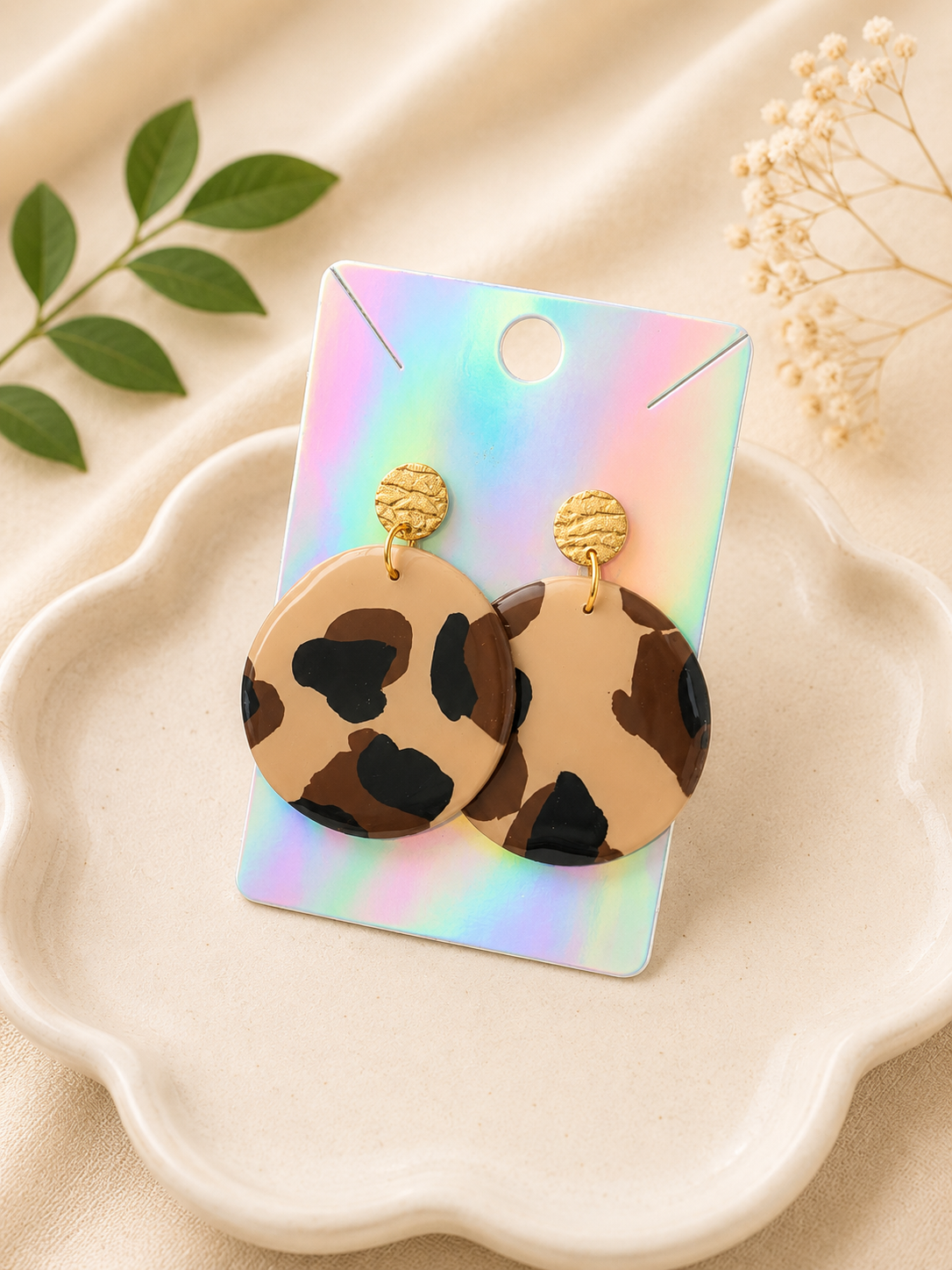 Large Leopard Print Earrings