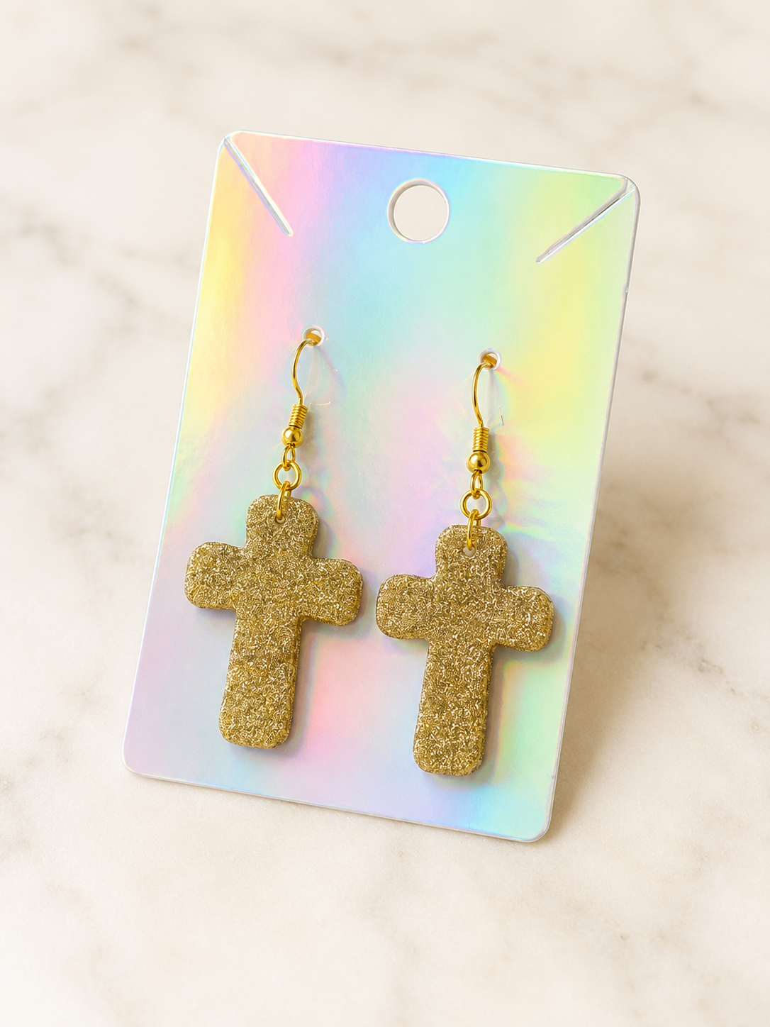 Gold Cross Earrings