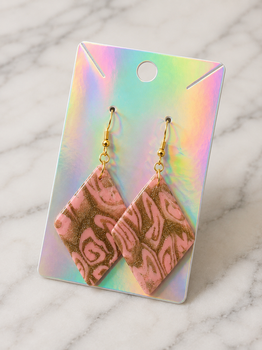 Pink and Gold Earrings