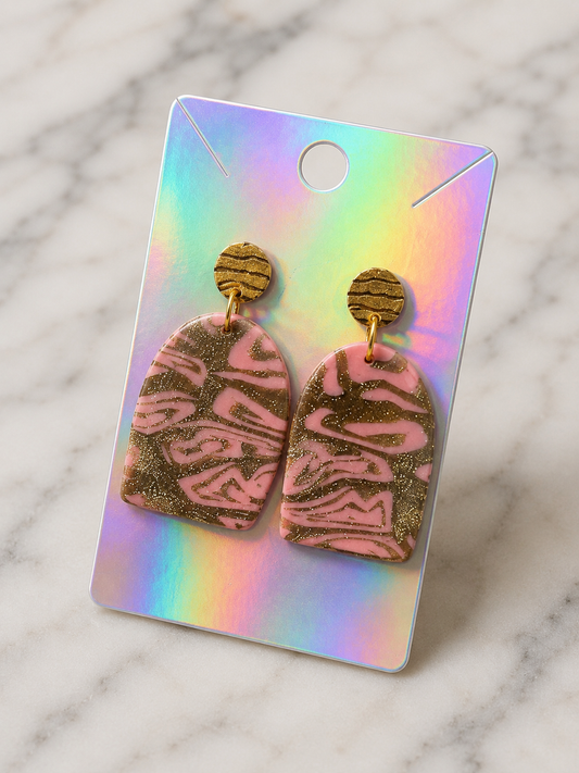 Pink and Gold Earrings