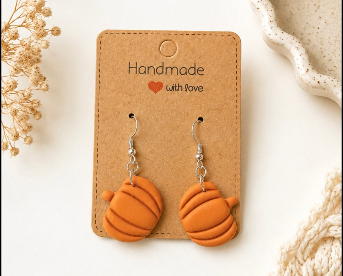 Terracotta Pumpkin Earrings
