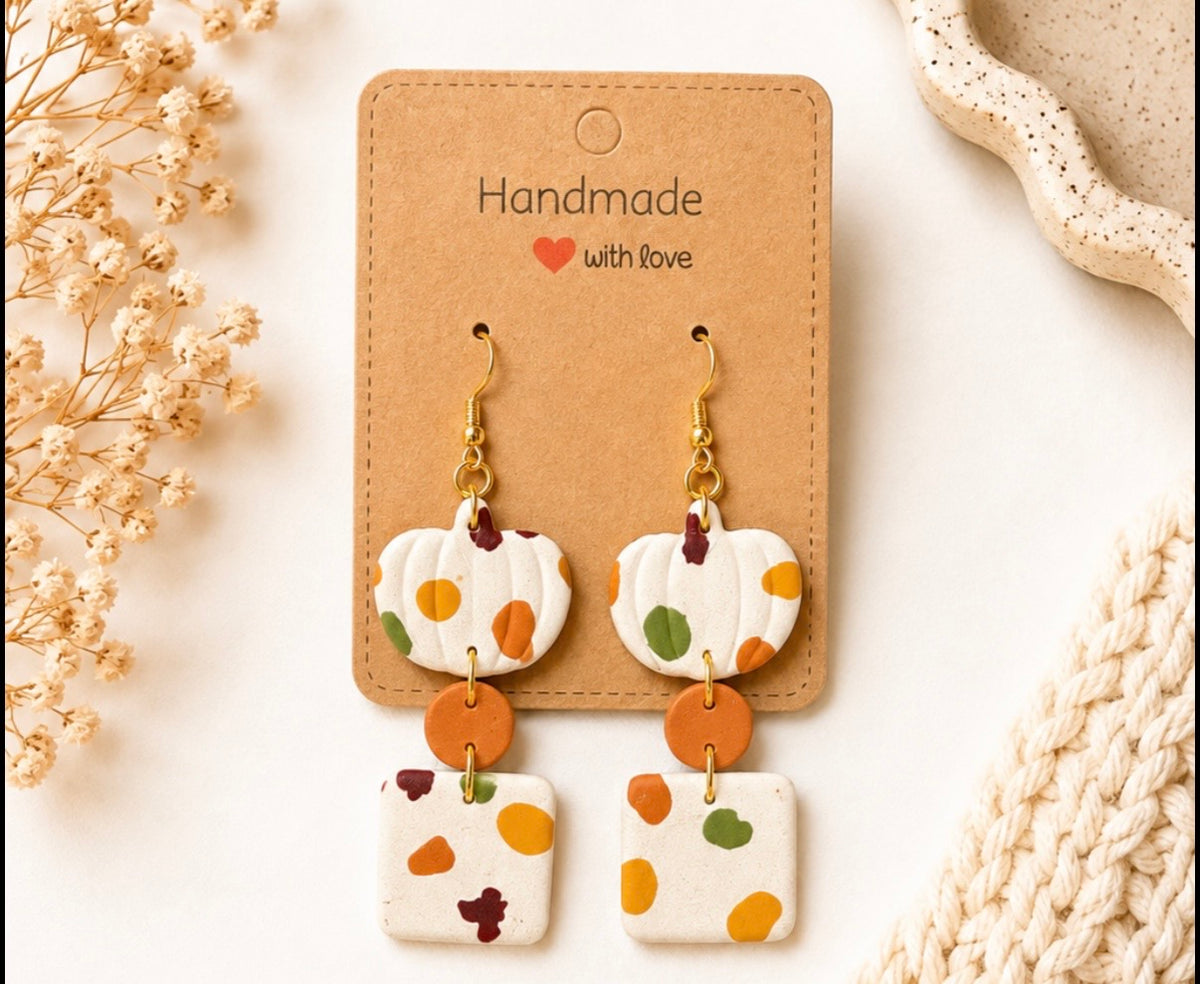 Pumpkin Patch Polka Dot Dangles